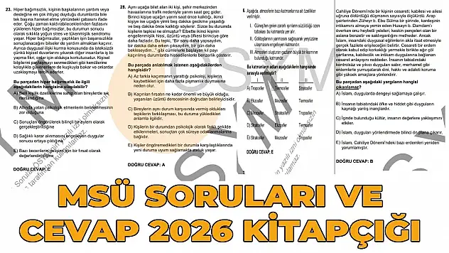 MSÜ 2026 Soruları PDF İndir ve Oku!