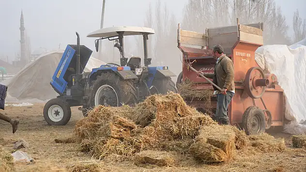 Muş'ta kış ortasında patoz mesaisi