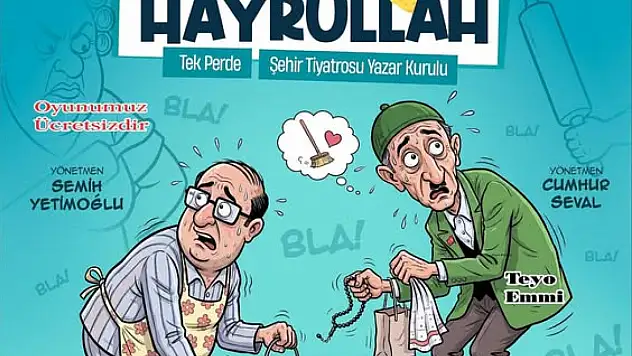 Pazaryolu'nda 'Kılıbık Hayrullah' Tiyatro Gösterimi Sahnelenecek