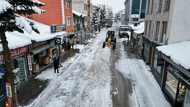Sarıkamış'ta kar mesaisi: 2 günde 600 kamyon kar şehir dışına taşındı