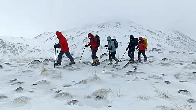 Süphan Dağı'nda zirve hayali sis ve tipiye takıldı
