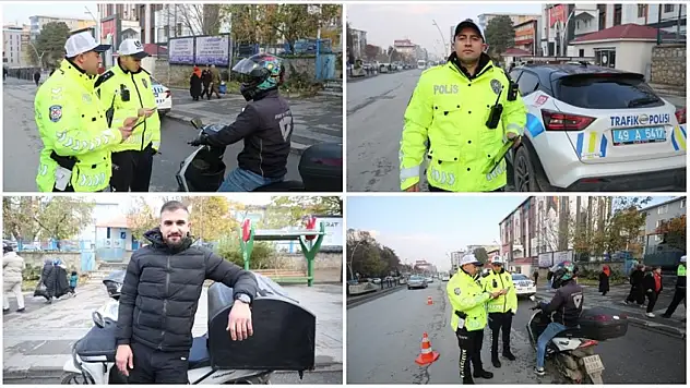 Trafik polisinden motosikletliye anlamlı yardım, sosyal medyada büyük ilgi gördü