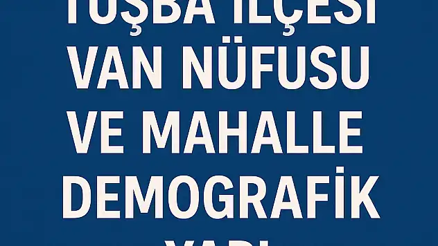 Tuşba İlçesi Nüfusu Van ve Mahalle Bazlı Demografik Yapı