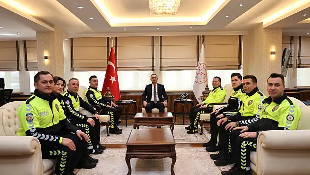 Vali Bozkurt Trafik Haftasında emniyet heyetini kabul etti