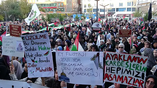 Van'da binlerce kişi Filistin için yürüdü