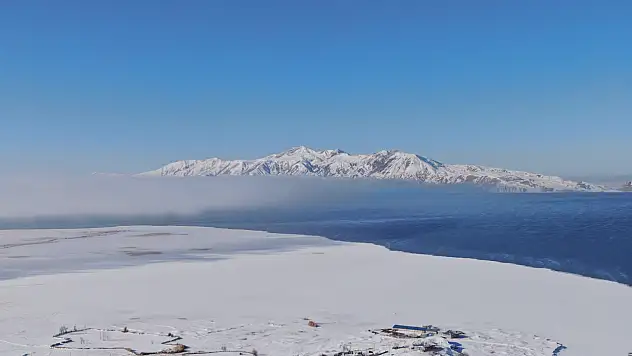 Van'da kış manzaraları kartpostallık görüntüler oluşturdu