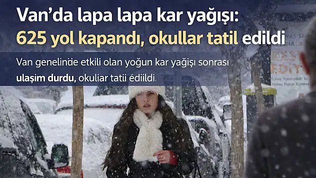 Van'da yoğun kar yağışı yaşamı olumsuz etkiledi, yollar kapandı ve okullar tatil edildi