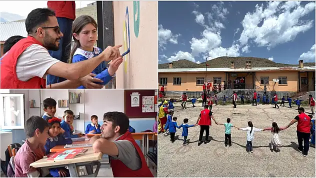 Vanlı üniversiteliler kırsaldaki çocukların yüzünü güldürdü
