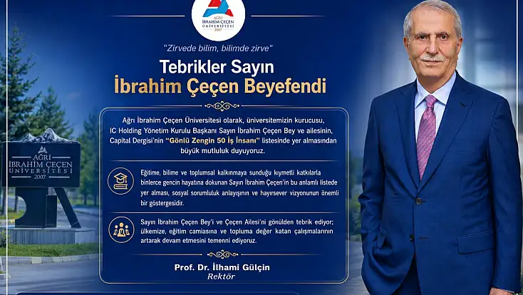 AİÇÜ'den İbrahim Çeçen'e anlamlı tebrik