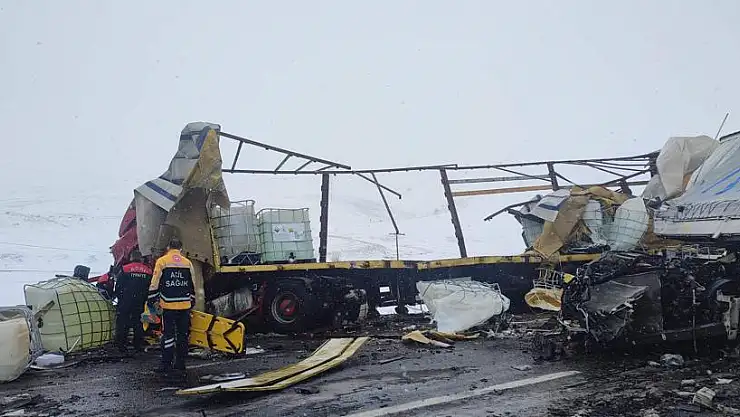 Ağrı'da kar yağışı kaza getirdi 2 yaralı
