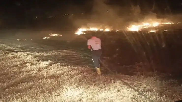 Ağrı'da alevler geceyi aydınlattı