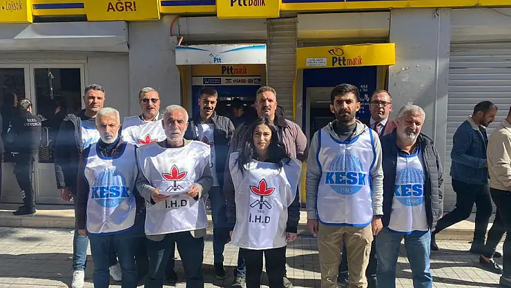 Ağrı'da KESK-DİSK-İHD İsrail'in Filistin'e yönelik saldırılarını protesto etti