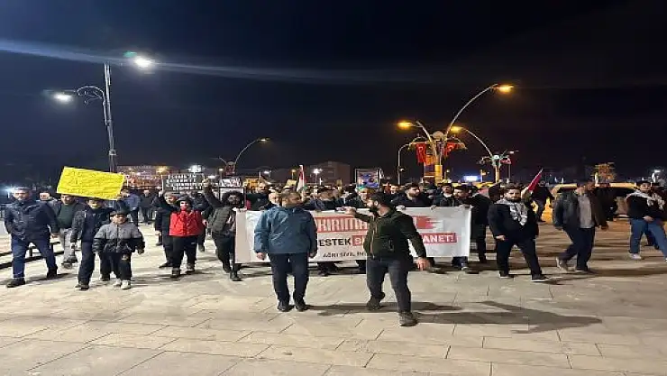 İsrail'in Gazze saldırıları Ağrı'da protesto edildi