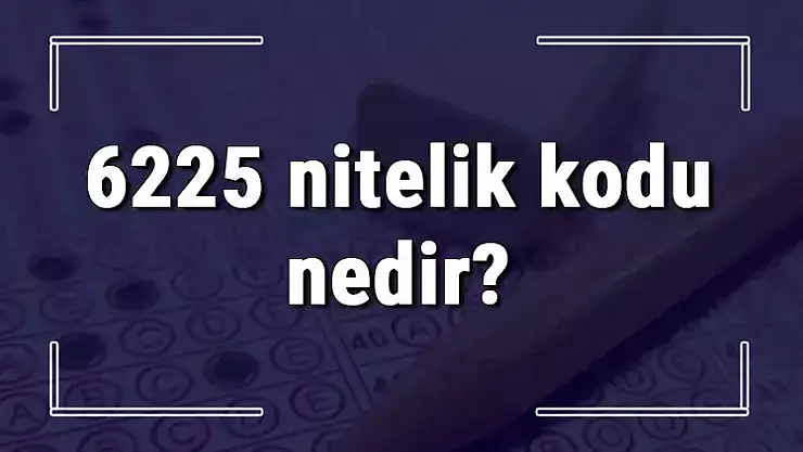 6225 nitelik kodu nedir?
