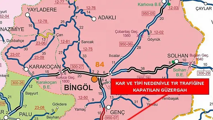 Kar karayolunu kapattı! Bingöl - Diyarbakır yolu trafiğe kapatıldı