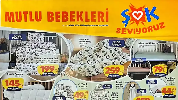 Şok 17 Nisan – 24 Nisan 2024 Çarşamba ürünleri! Bebek ürünlerinde indirim