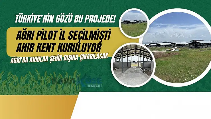 Türkiye'nin gözü bu projede! Ağrı Pilot İl Seçilmişti
