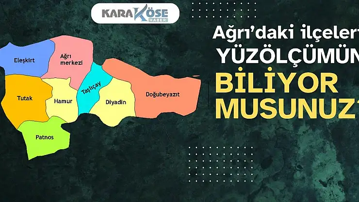 Ağrı'daki ilçelerin yüzölçümünü biliyor musunuz?