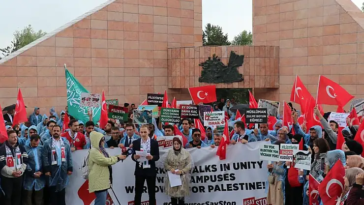 Erzurum'da üniversite öğrencileri Filistin için toplandı
