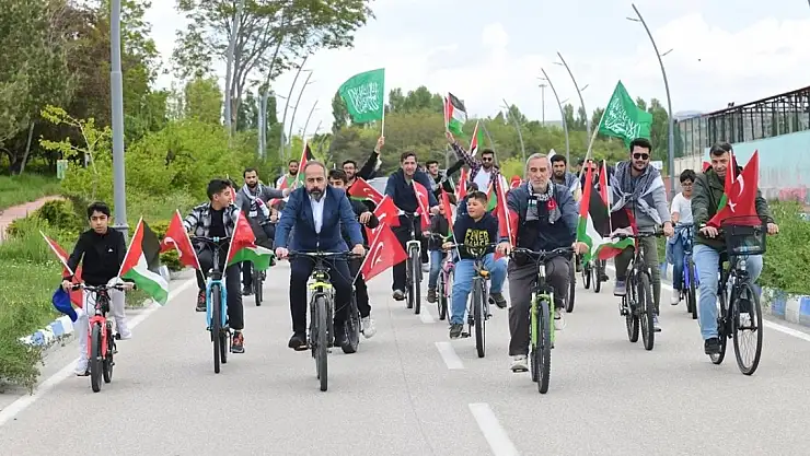 Van'da akademisyenler Filistin için pedal çevirdi