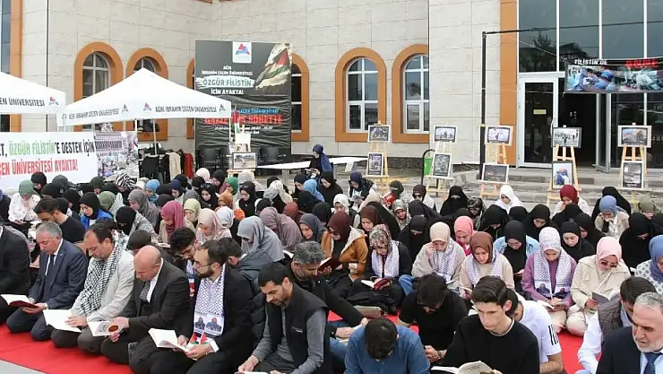 Ağrı'da Filistinlilere destek eylemi