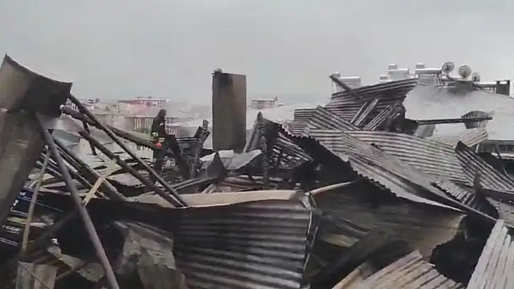 Yangından geriye bu görüntüler kaldı