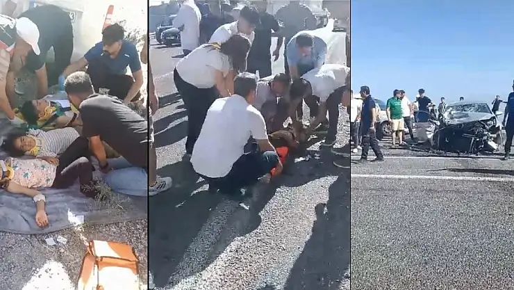Ağrı'dan giden araç başkanların aracıyla çarpıştı :7 yaralı