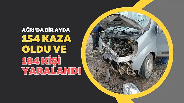 Ağrı'da bir ayda 154 kaza oldu ve 184 kişi yaralandı