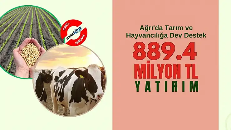 Ağrı'da Tarım ve Hayvancılığa Dev Destek: 889.4 Milyon TL Yatırım