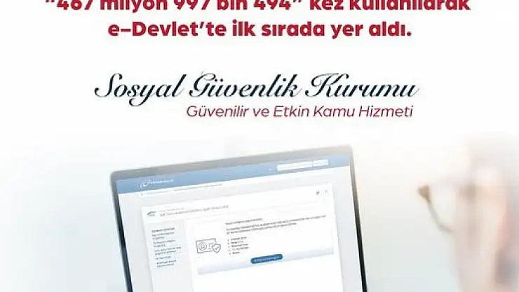 E-Devlet'ten en çok ziyaret edilen uygulama SGK Tescil ve Hizmet Dökümü