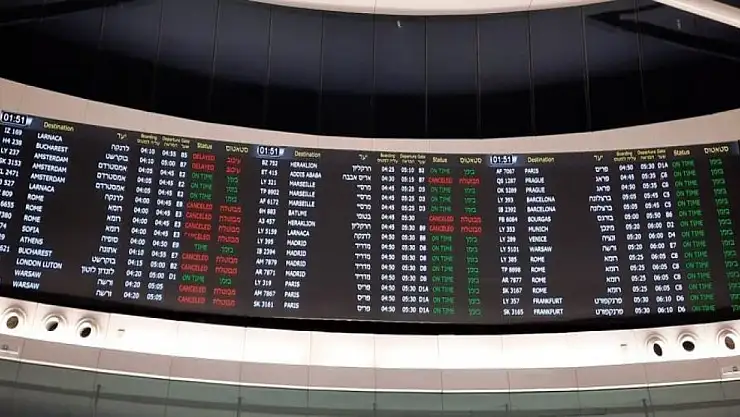 İsrail'deki Ben Gurion Havalimanı boş kaldı