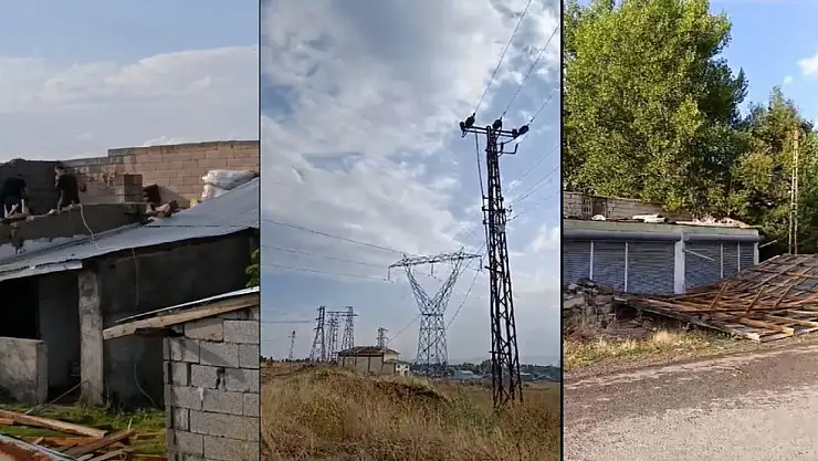 Ağrı'da fırtına 3 evin çatısını uçurdu