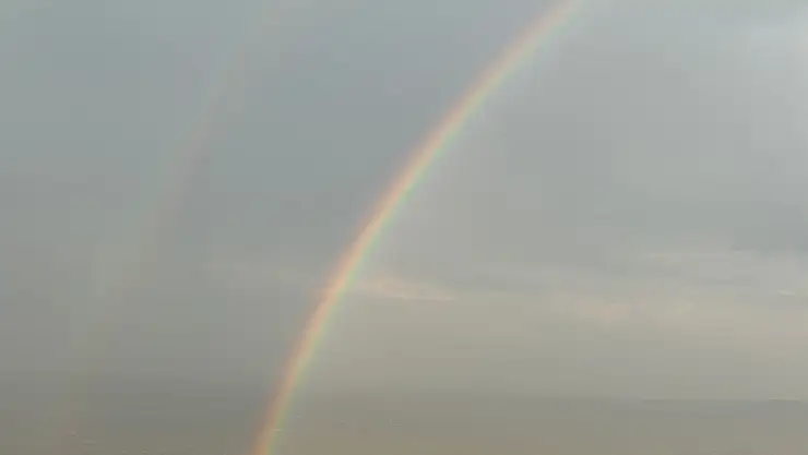 Iğdır'da yağış sonrası gökkuşağı görsel şölen oluşturdu
