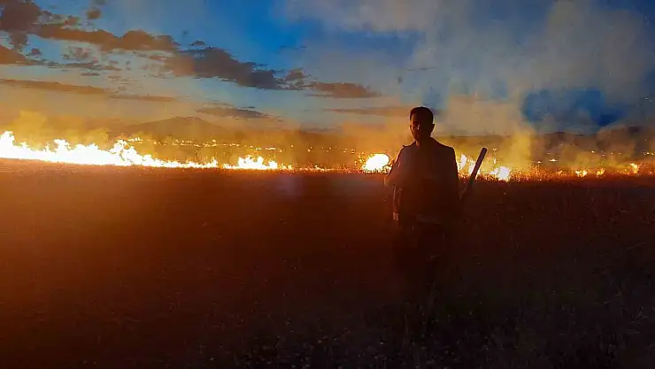 Van'da anız yangını büyümeden söndürüldü