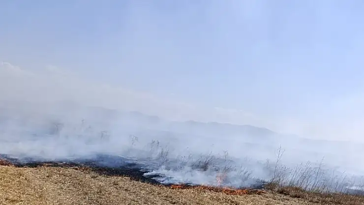 Toprakkale Köyü'nde  yüzlerce dönüm tarla kül oldu