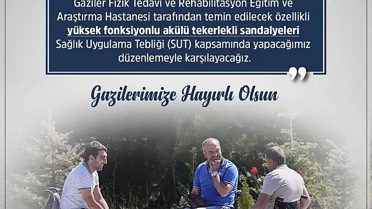 Gazilerin tekerlekli sandalye ihtiyacını SGK karşılayacak