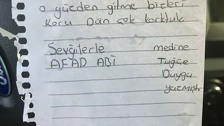 Bitlisli çocuklardan AFAD'a duygulandıran not