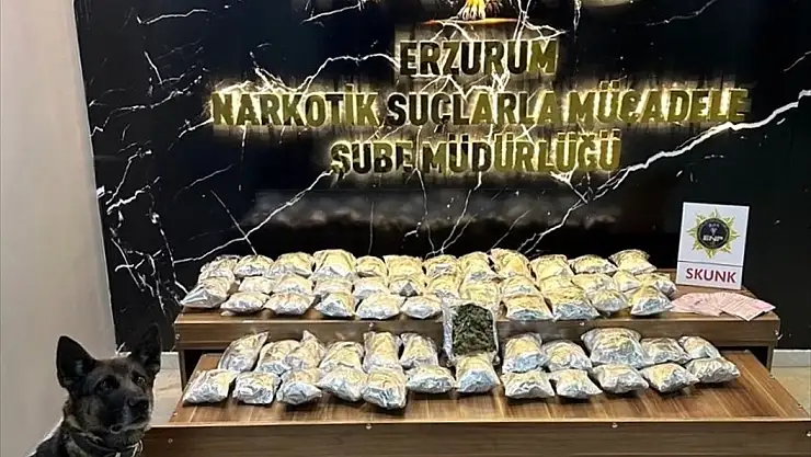 Erzurum'da uyuşturucu operasyonu: 6 kilo 975 gram uyuşturucu ele geçirildi