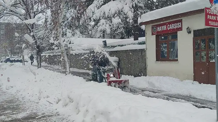 Erzurum'da kar hayatı felç etti