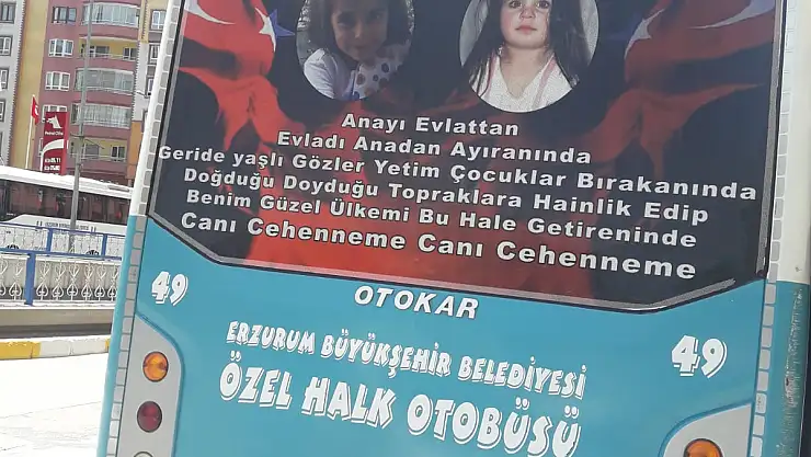 Erzurumlu sürücü aracını Leyla ve Eylül'ün fotoğrafları ile kapladı