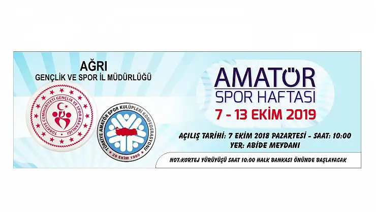 Ağrı'da Amatör Spor Haftası Etkinlikleri başlıyor