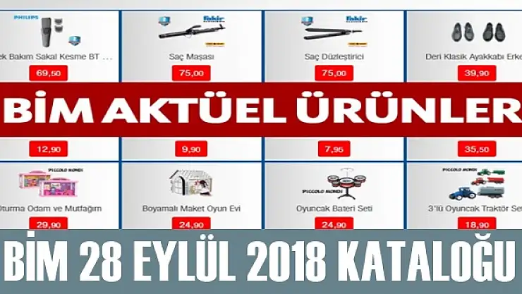 Bim 28 Eylül 2018 İndirimli Aktüel Ürünler Listesi / Kataloğu