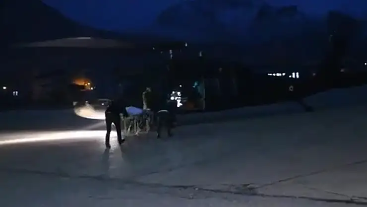 Ağrı'da skorsky helikopterle hasta kurtarma operasyonu