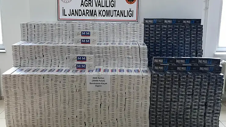 Ağrı'da 26.400 paket kaçak sigara ele geçirildi