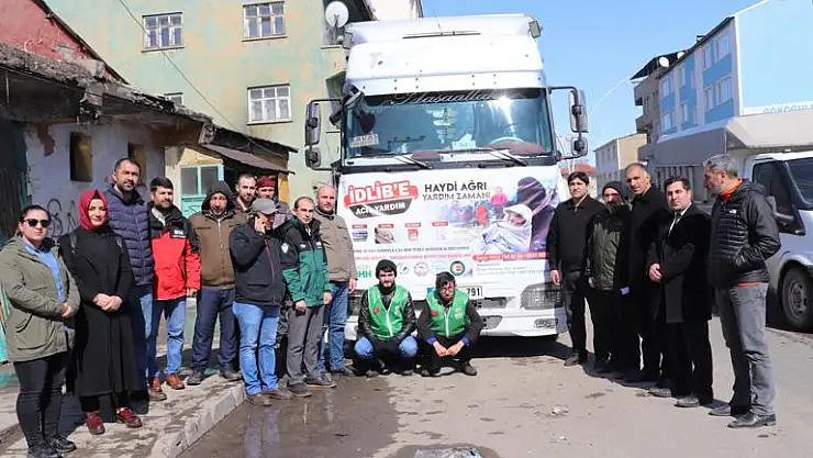Ağrı'dan İdilib'e İnsani Yardım Tırı Gönderildi