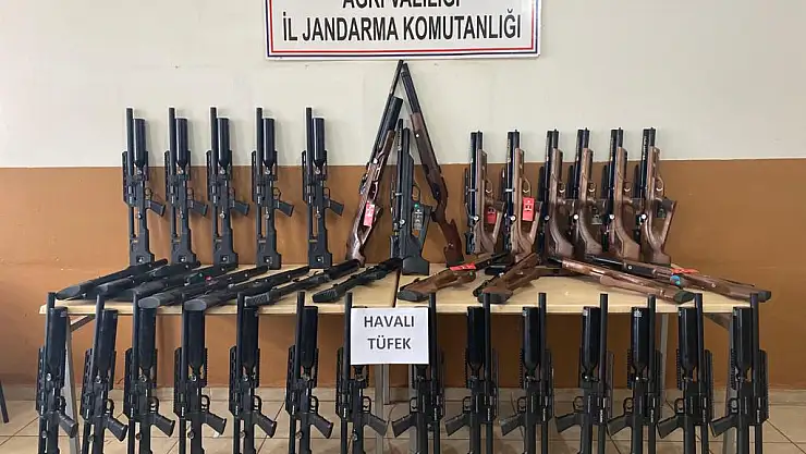 Ağrı'da piyasa değeri 200 bin TL olan elli adet havalı av tüfeği ele geçirildi