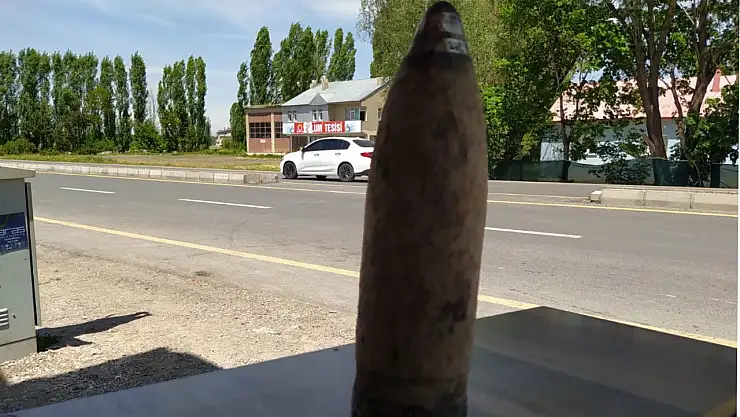 Ağrı'da bir bahçede tank topu mermisi bulundu