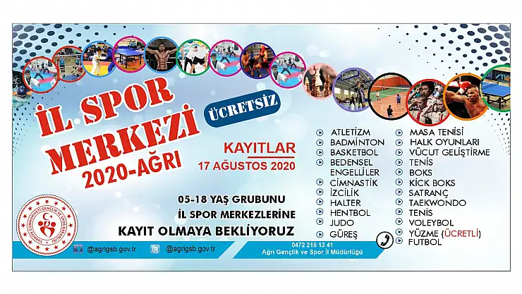 Ağrı'da Ücretsiz Yaz Spor Okulları kayıtları başladı