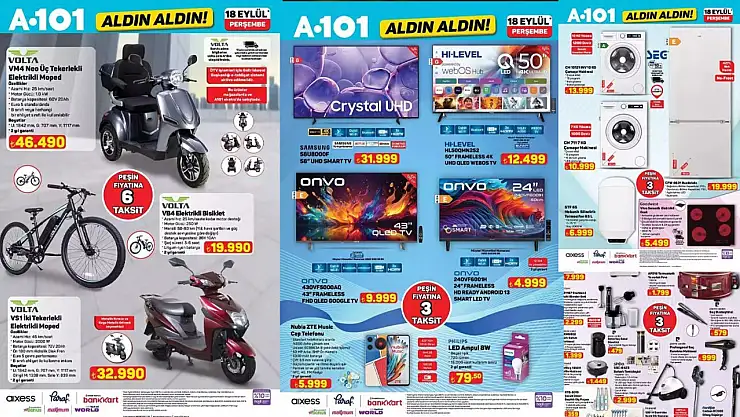 A101 Aldın Aldın 18 Eylül Perşembe aktüel kataloğunda hangi ürünler var? A 101 kataloğu paylaşıldı