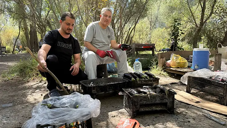 Ağrı'da közlenmiş sebzelerle kışa hazırlık başladı